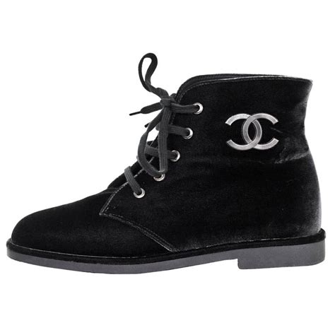 chanel flat ankle velvet boots|chanel shoes website.